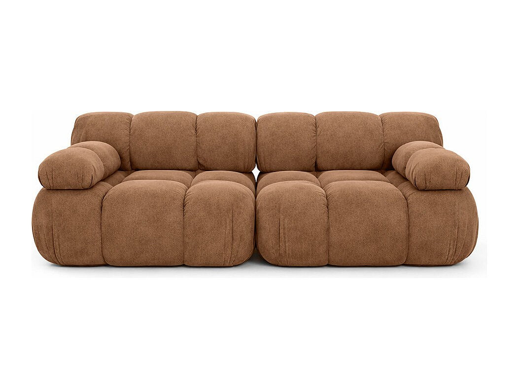 Canapé modulable 2 places marron tissu