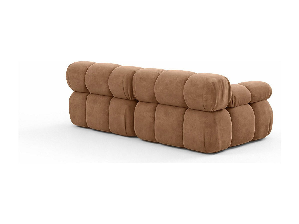 Canapé modulable 2 places marron tissu
