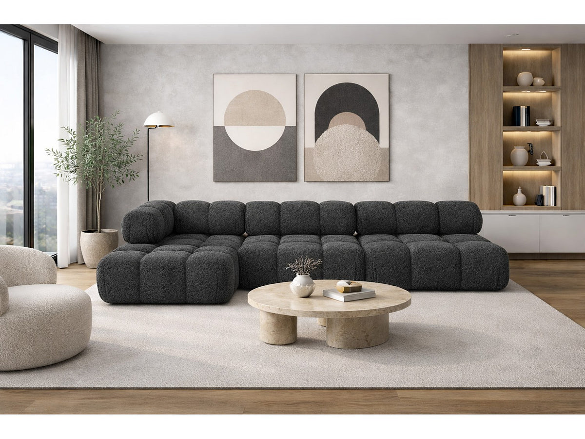 Canapé modulable gris tissu