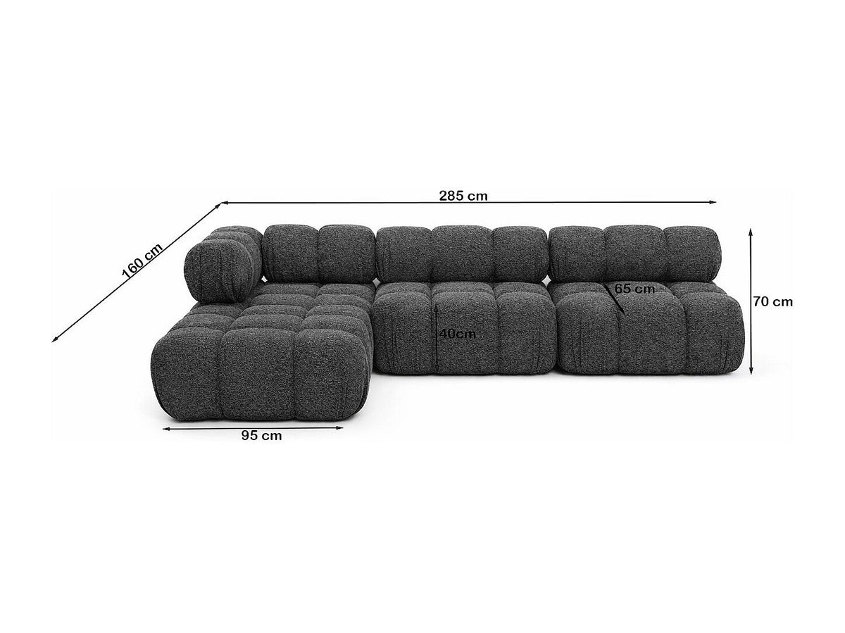 Canapé modulable gris tissu