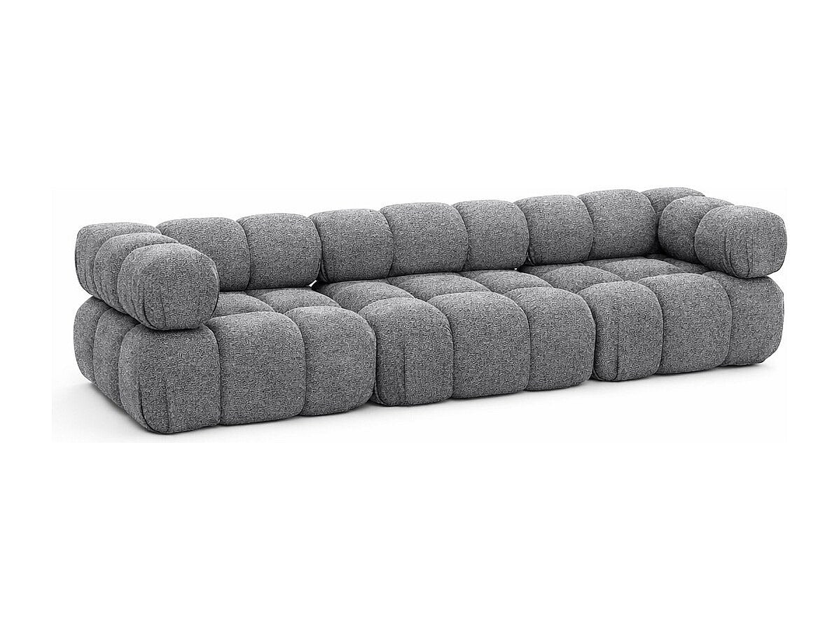 Canapé modulable 3 places gris tissu