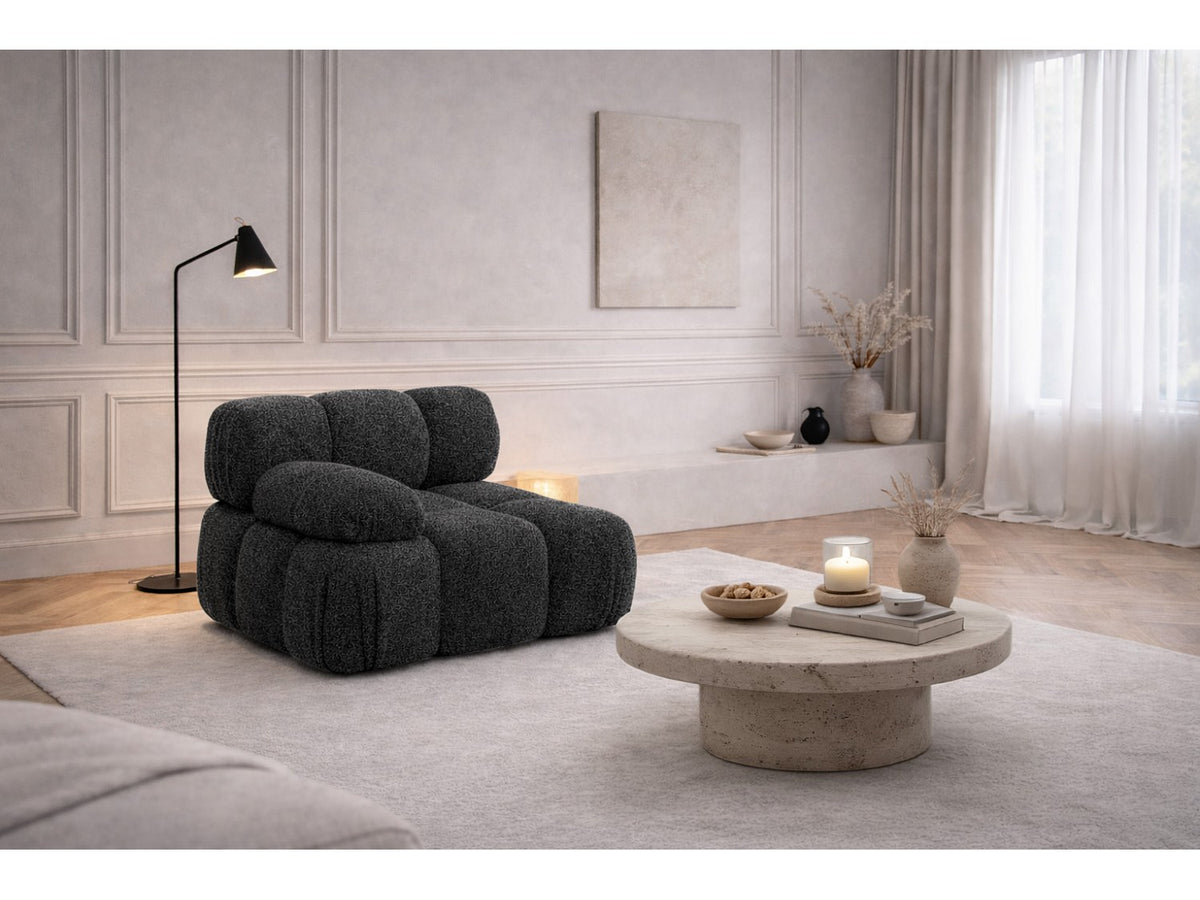 Canapé modulable gris tissu
