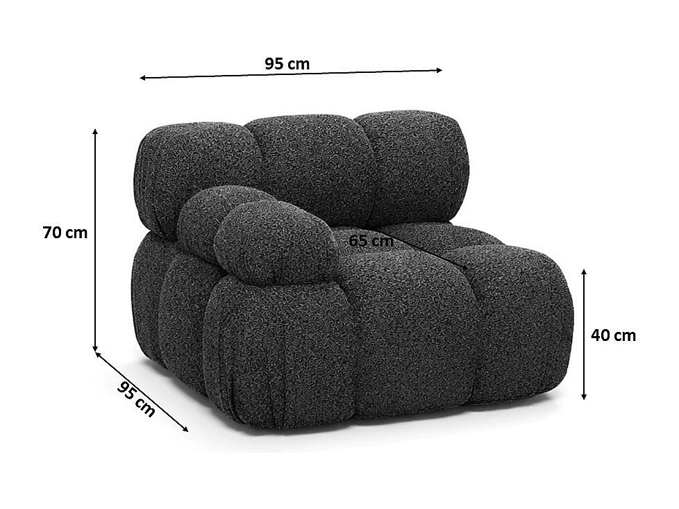 Canapé modulable gris tissu