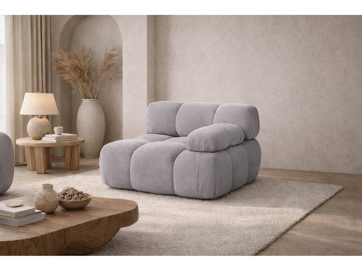 Canapé modulable gris tissu