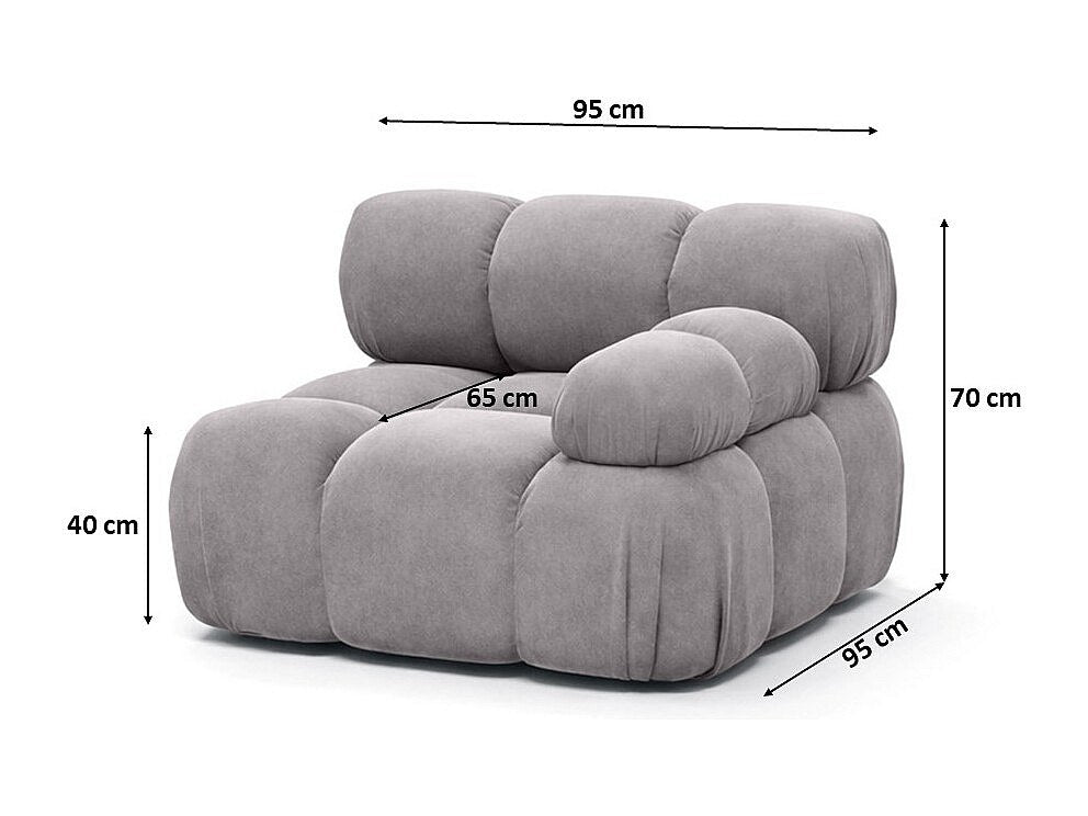 Canapé modulable gris tissu