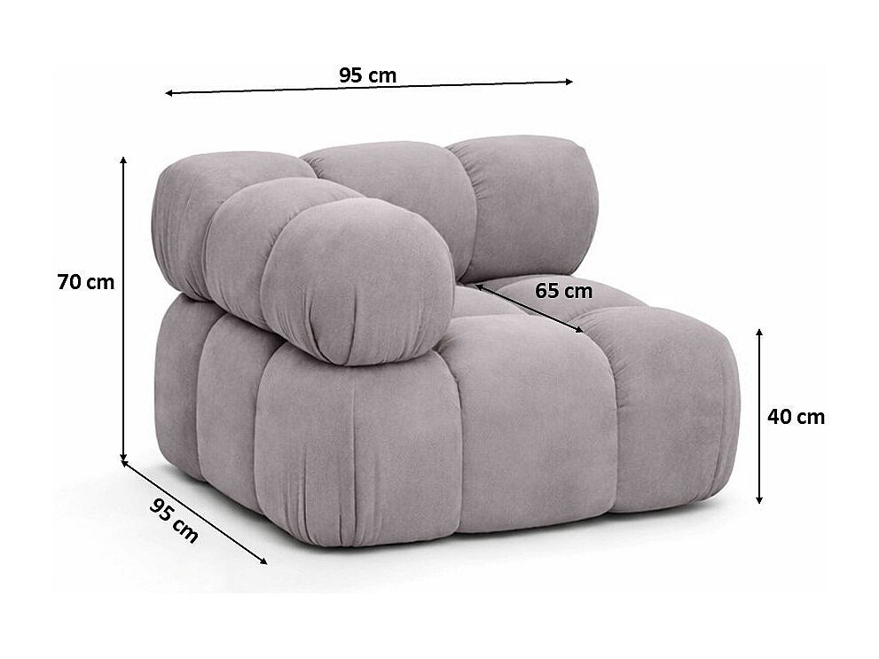 Canapé modulable gris tissu