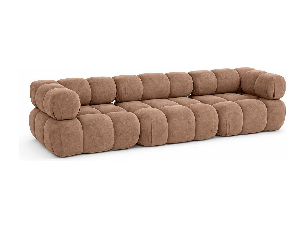 Canapé modulable 3 places marron tissu