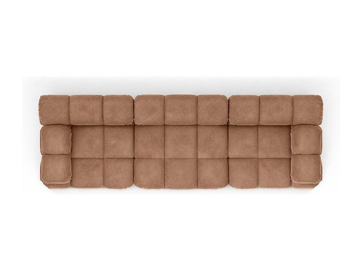 Canapé modulable 3 places marron tissu