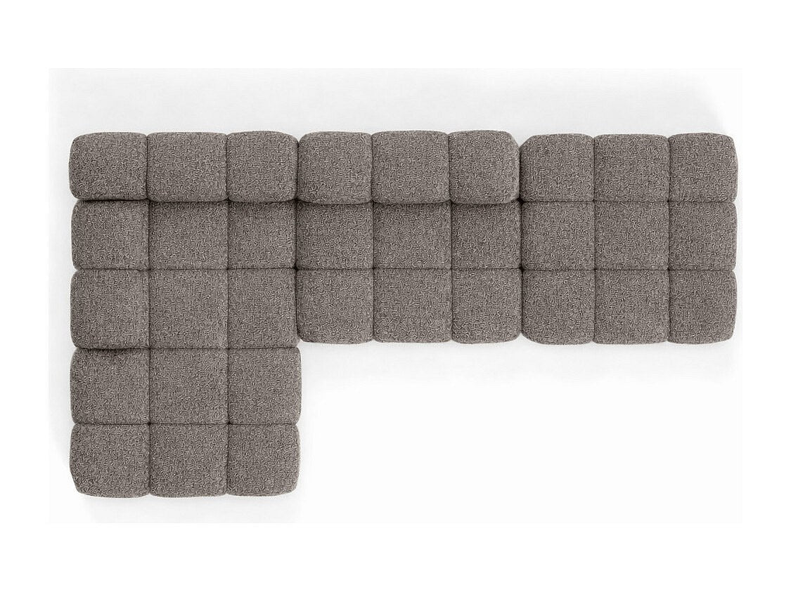 Pouf pour canapé modulable marron tissu