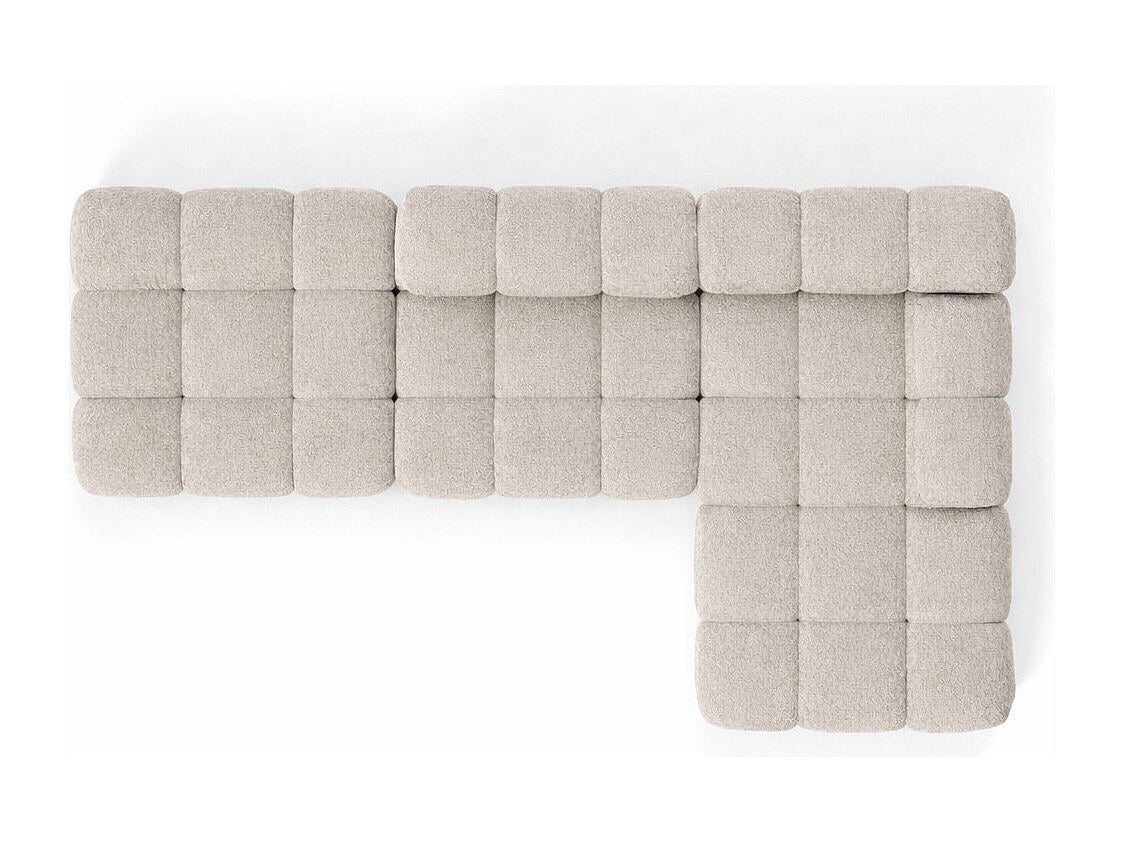 Pouf pour canapé modulable beige tissu
