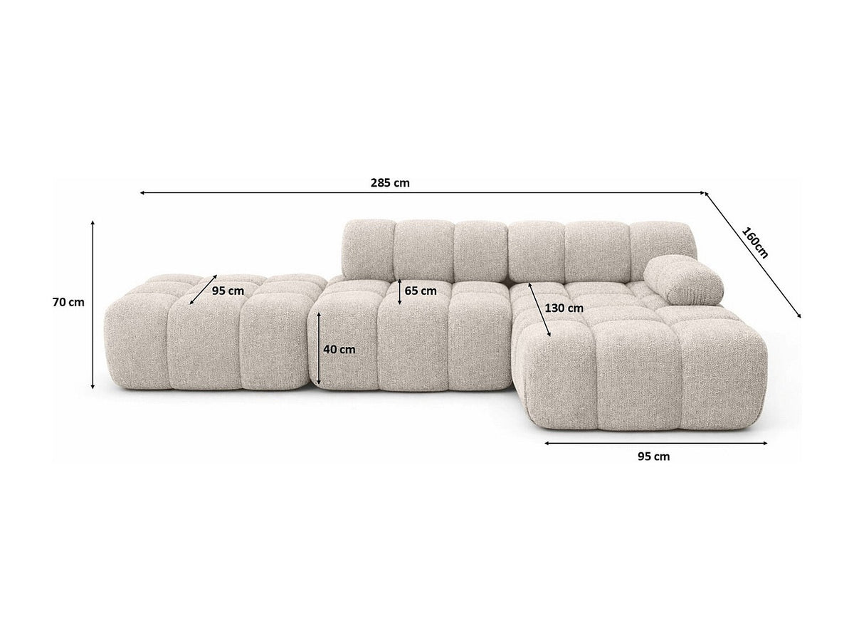 Pouf pour canapé modulable beige tissu