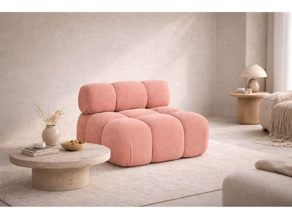 Canapé modulable rose tissu