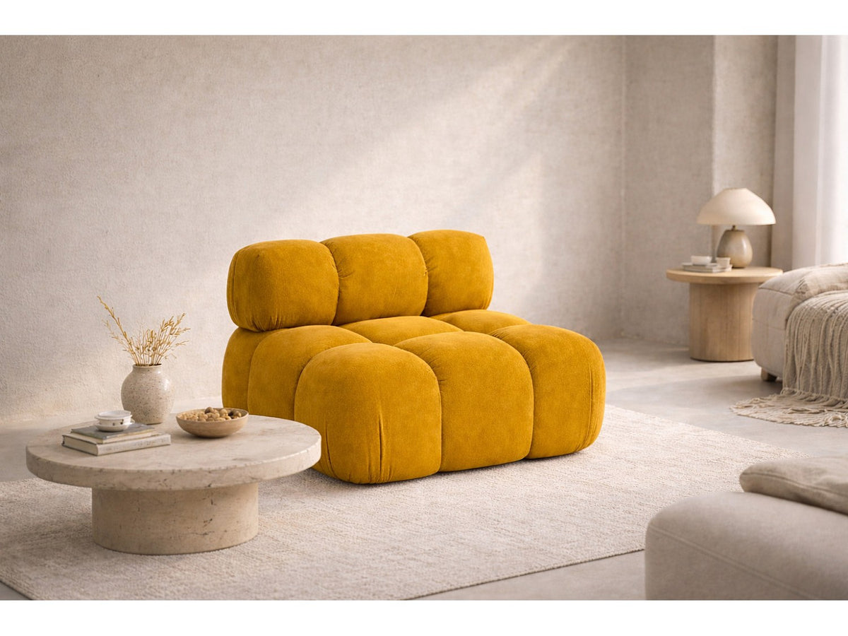 Canapé modulable jaune tissu