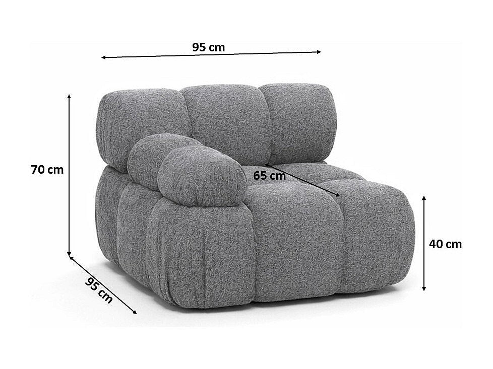 Canapé modulable gris tissu