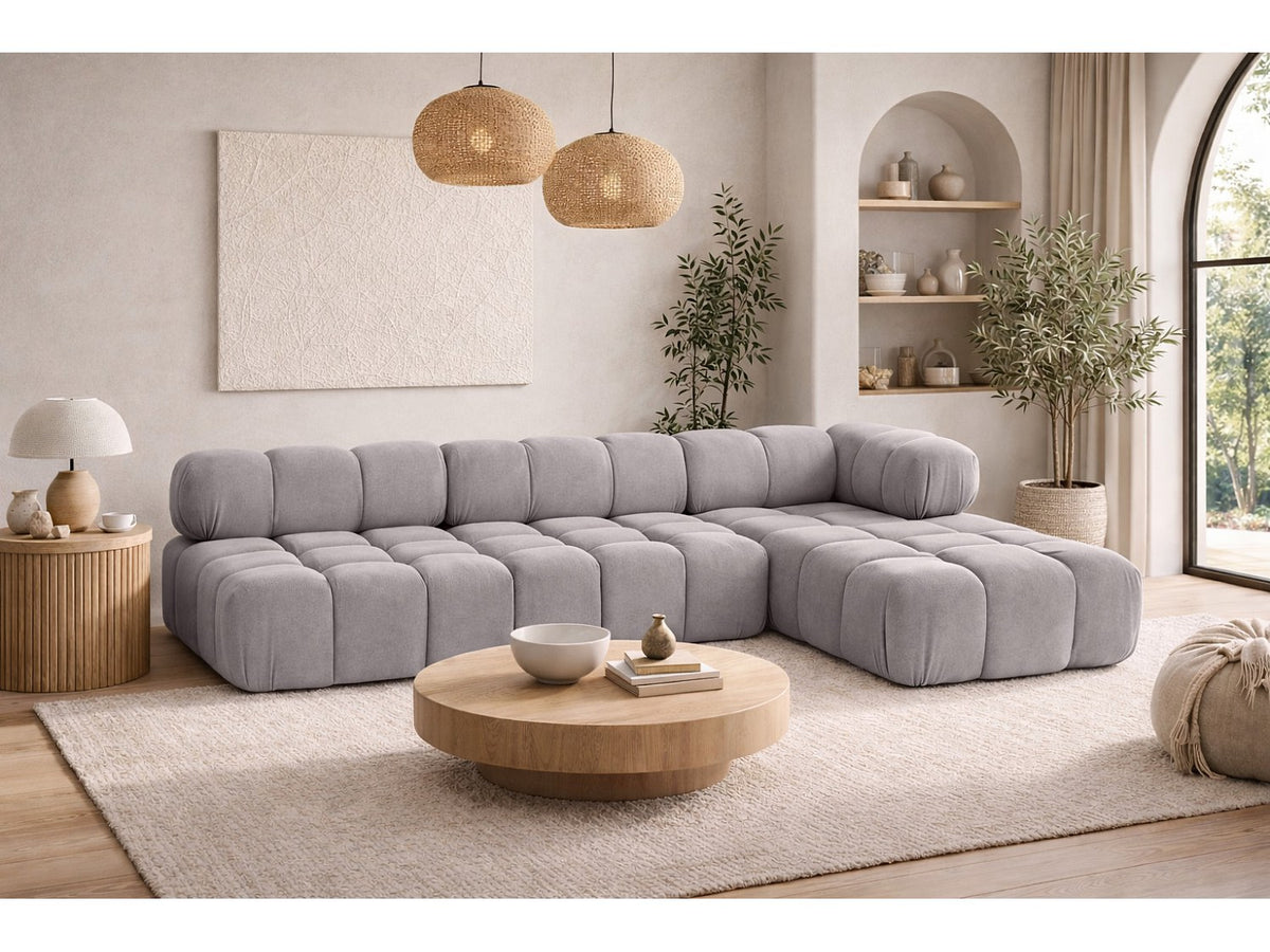 Canapé modulable gris tissu