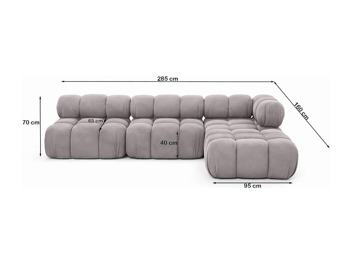 Canapé modulable gris tissu