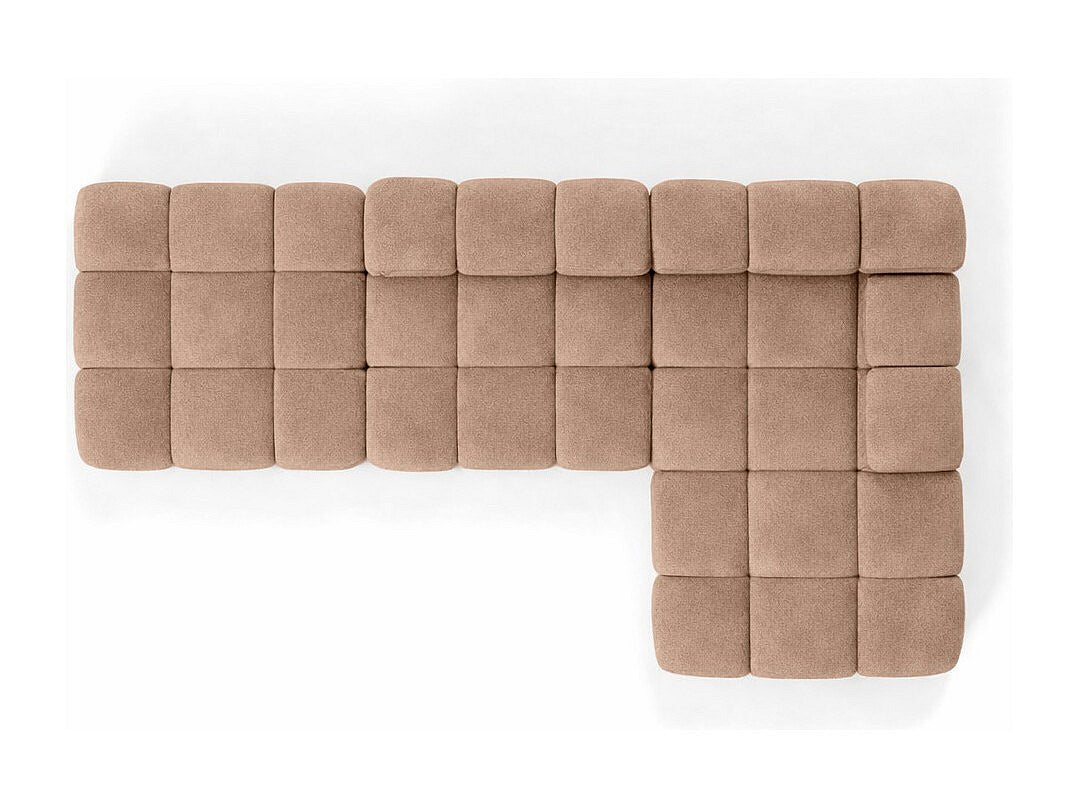 Pouf pour canapé modulable marron tissu