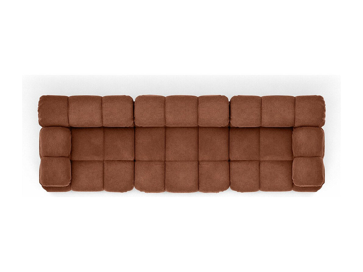Canapé modulable 3 places marron tissu