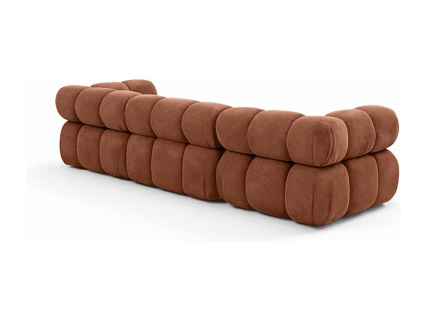 Canapé modulable 3 places marron tissu