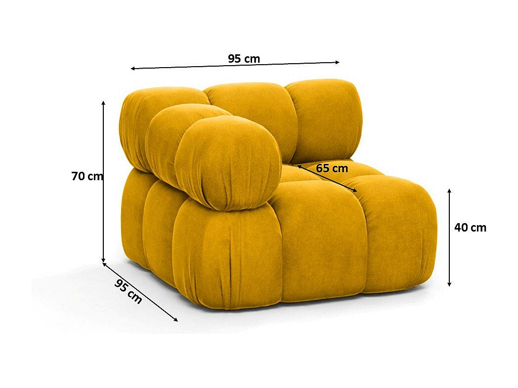 Canapé modulable jaune tissu