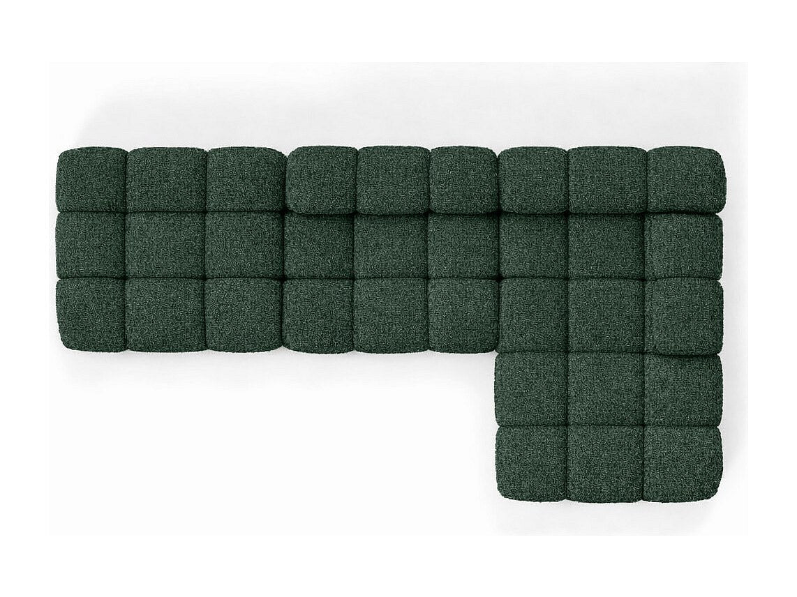Pouf pour canapé modulable vert tissu