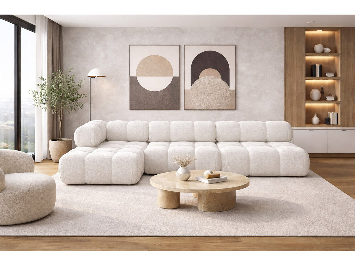 Canapé modulable beige tissu