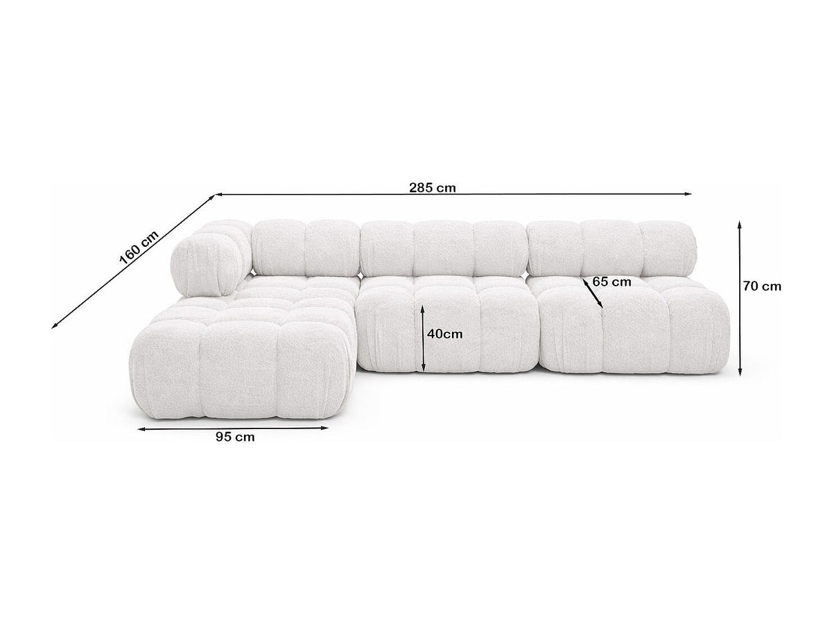 Canapé modulable beige tissu