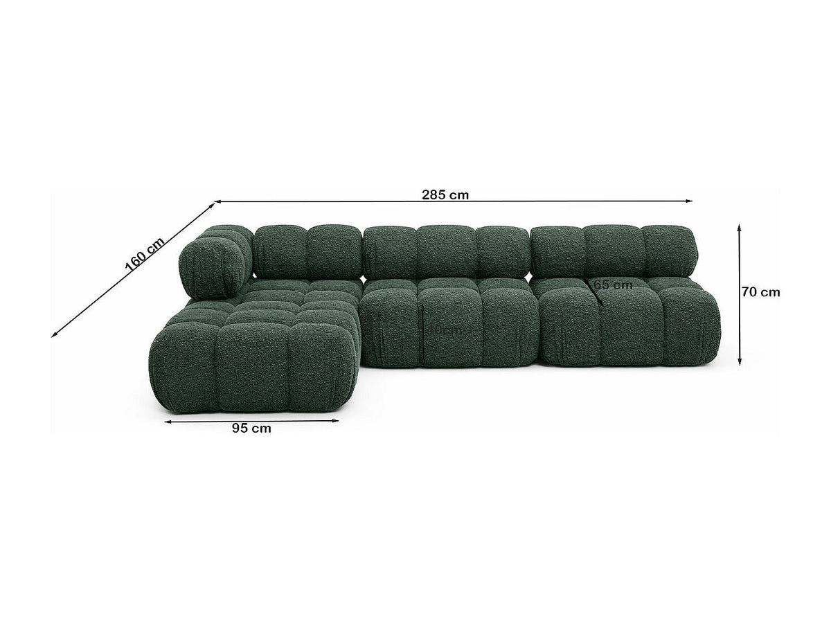 Canapé modulable vert tissu