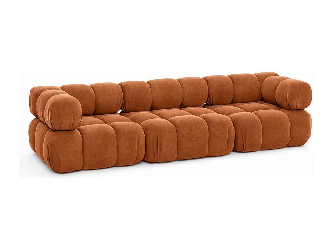 Canapé modulable 3 places marron tissu