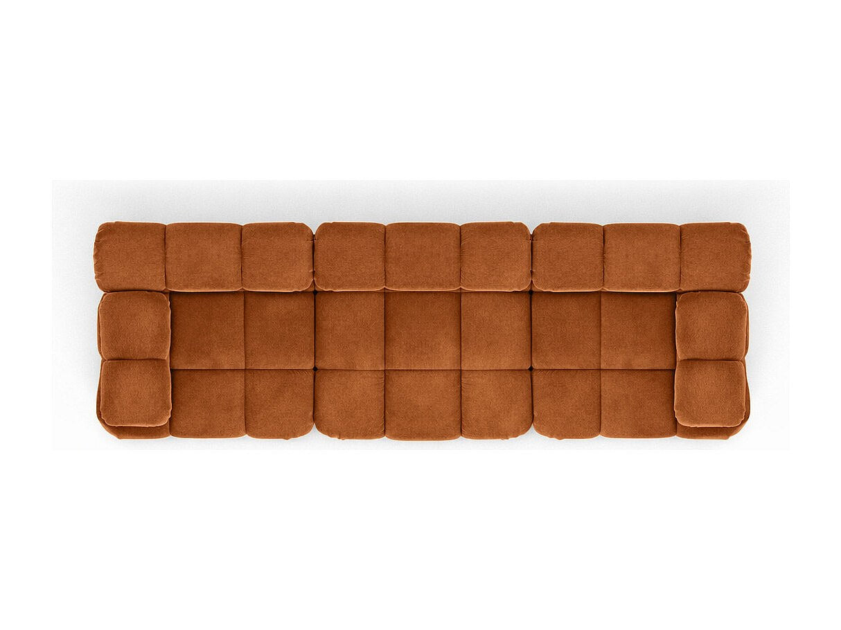 Canapé modulable 3 places marron tissu