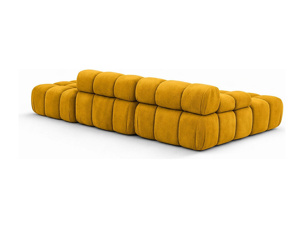 Pouf pour canapé modulable jaune tissu