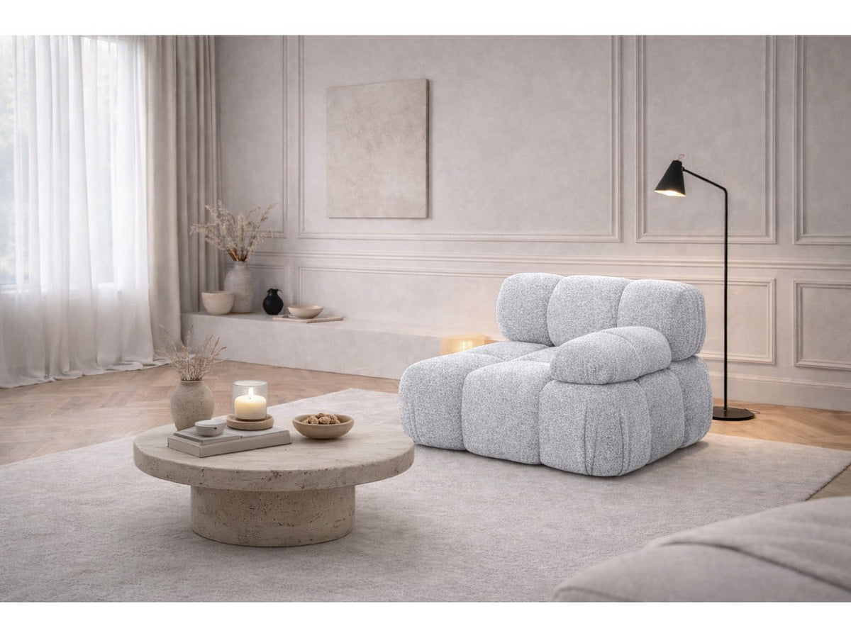 Canapé modulable gris tissu