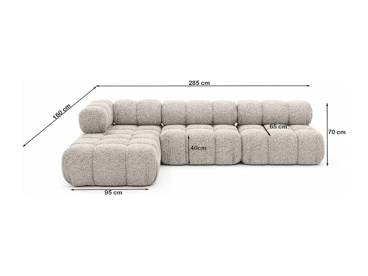 Canapé modulable beige tissu