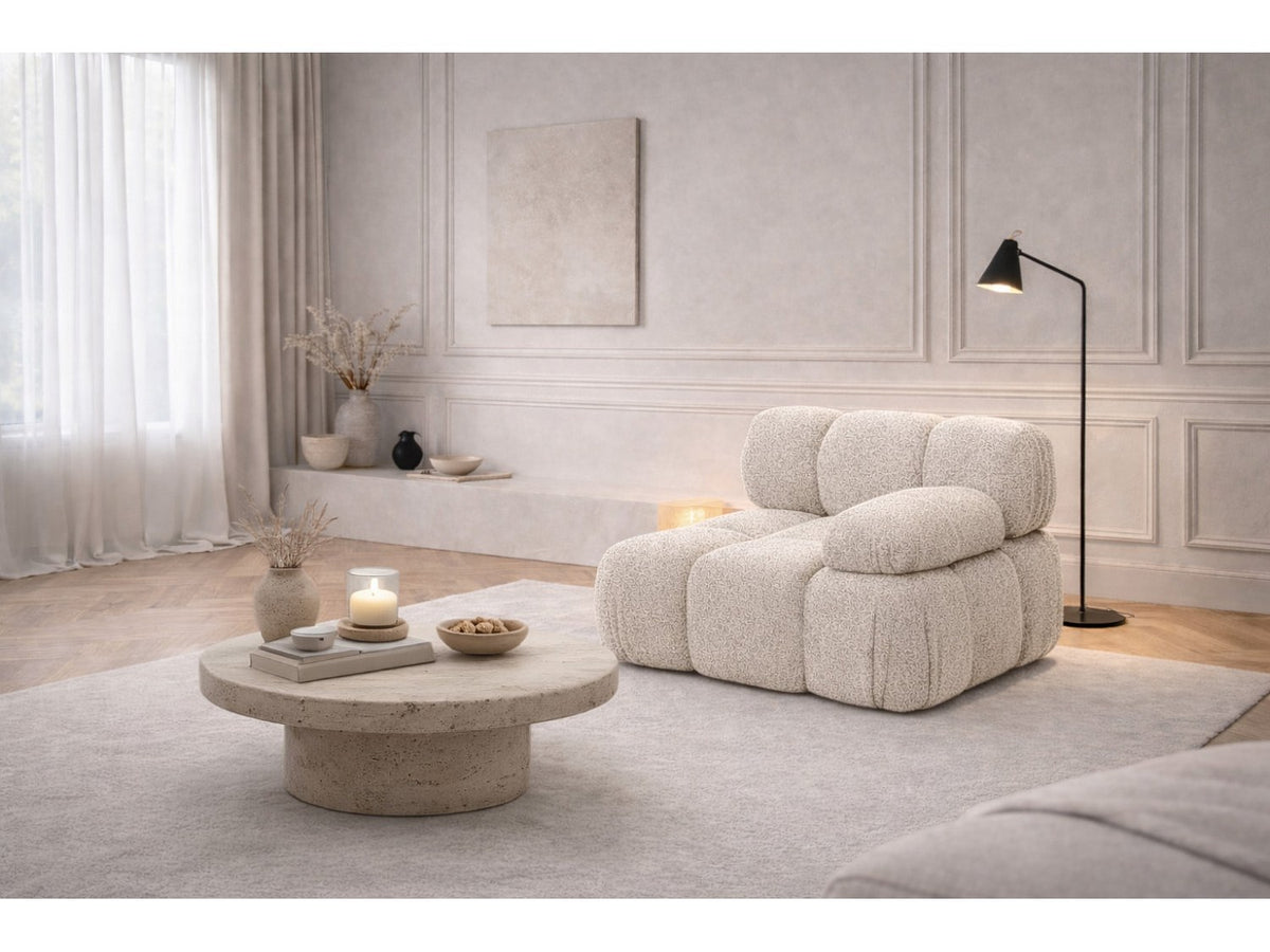 Canapé modulable beige tissu