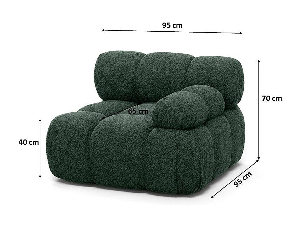 Canapé modulable vert tissu