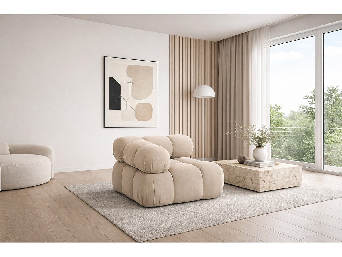 Canapé modulable beige tissu