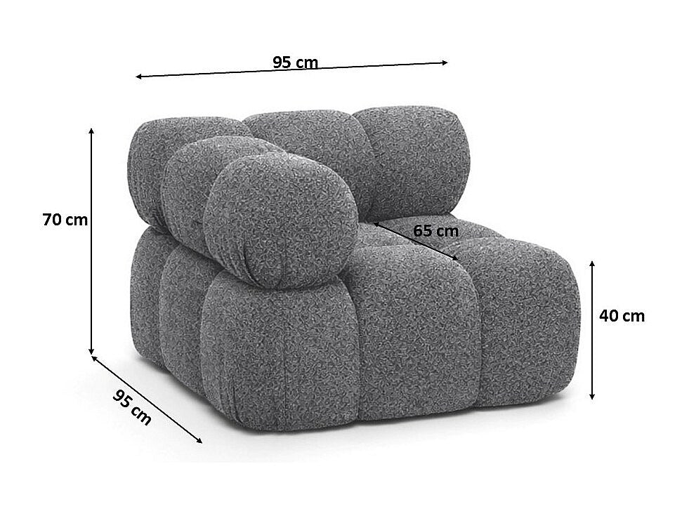 Canapé modulable gris tissu
