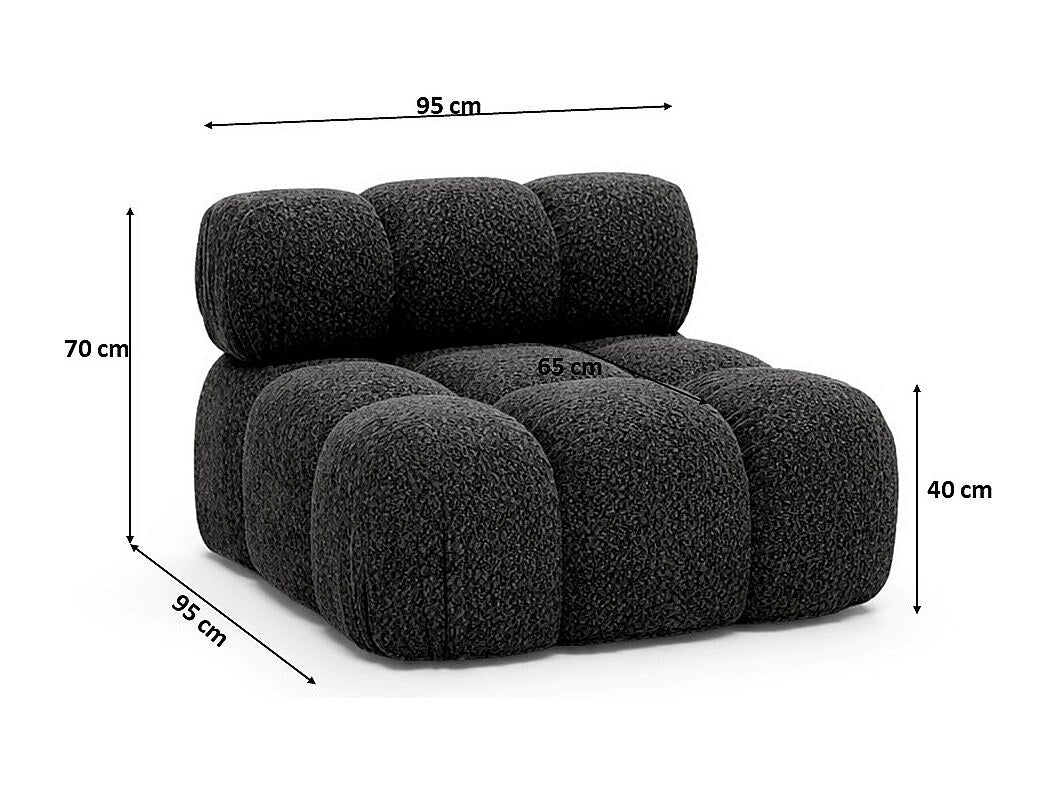 Canapé modulable gris tissu