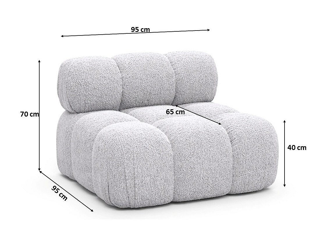 Canapé modulable gris tissu