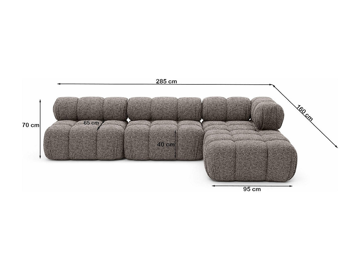 Canapé modulable marron tissu