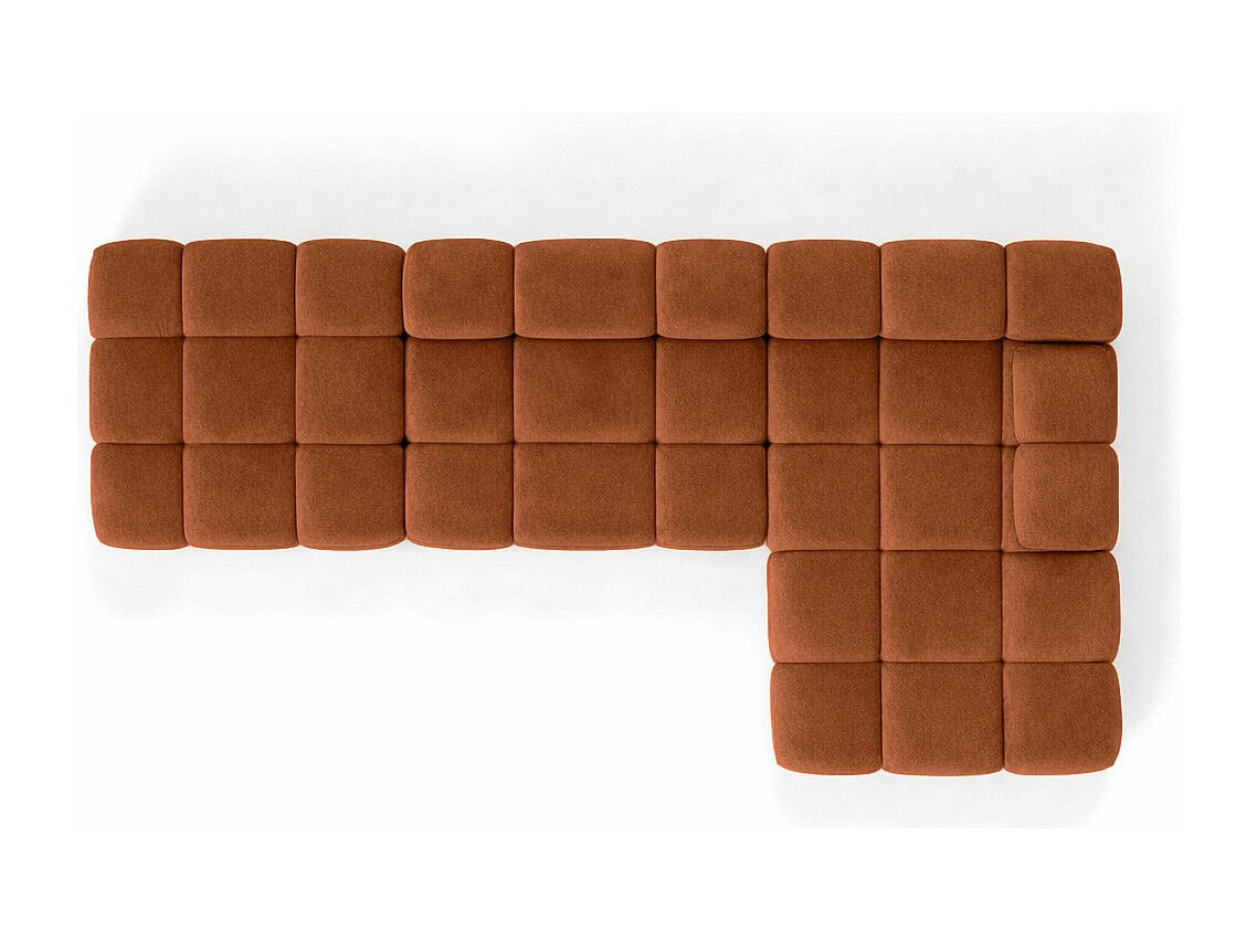 Pouf pour canapé modulable marron tissu