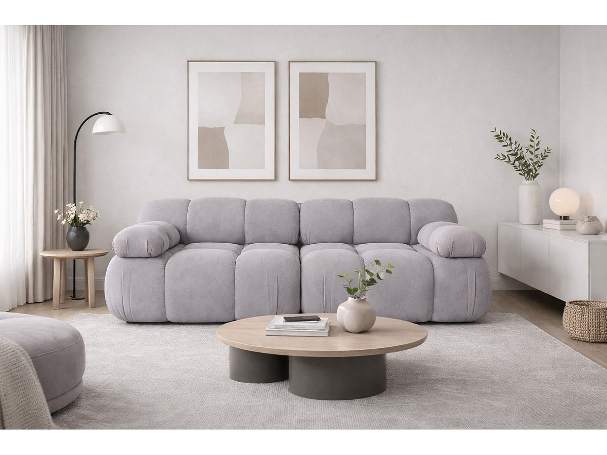 Canapé modulable 2 places gris tissu