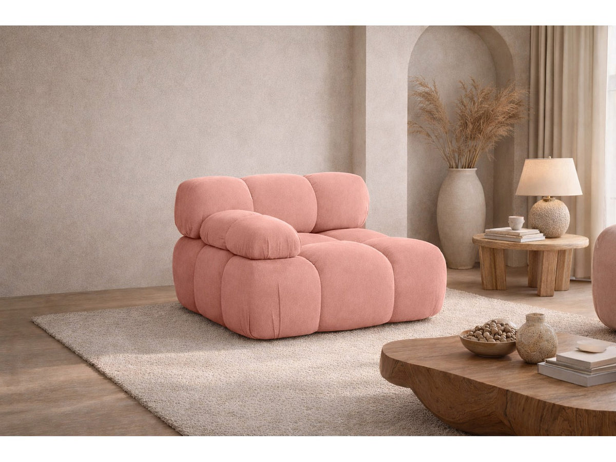 Canapé modulable rose tissu