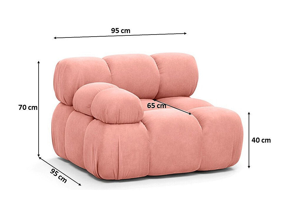 Canapé modulable rose tissu