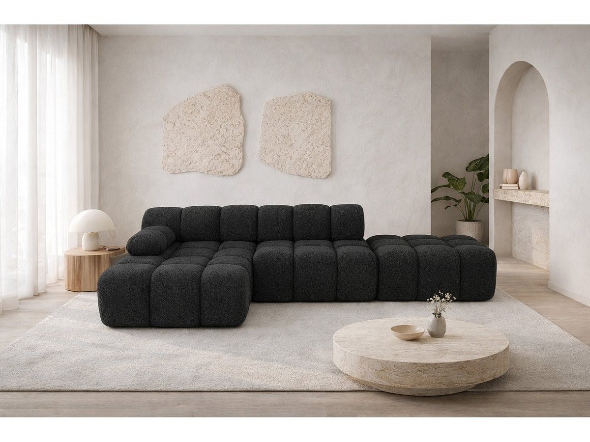 Pouf pour canapé modulable gris tissu