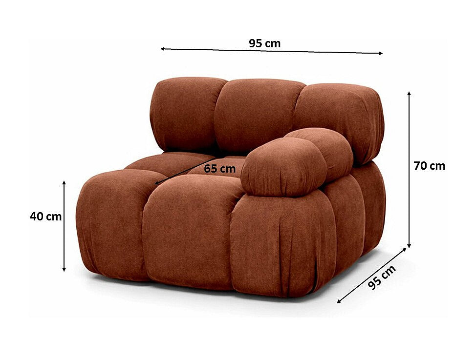 Canapé modulable marron tissu