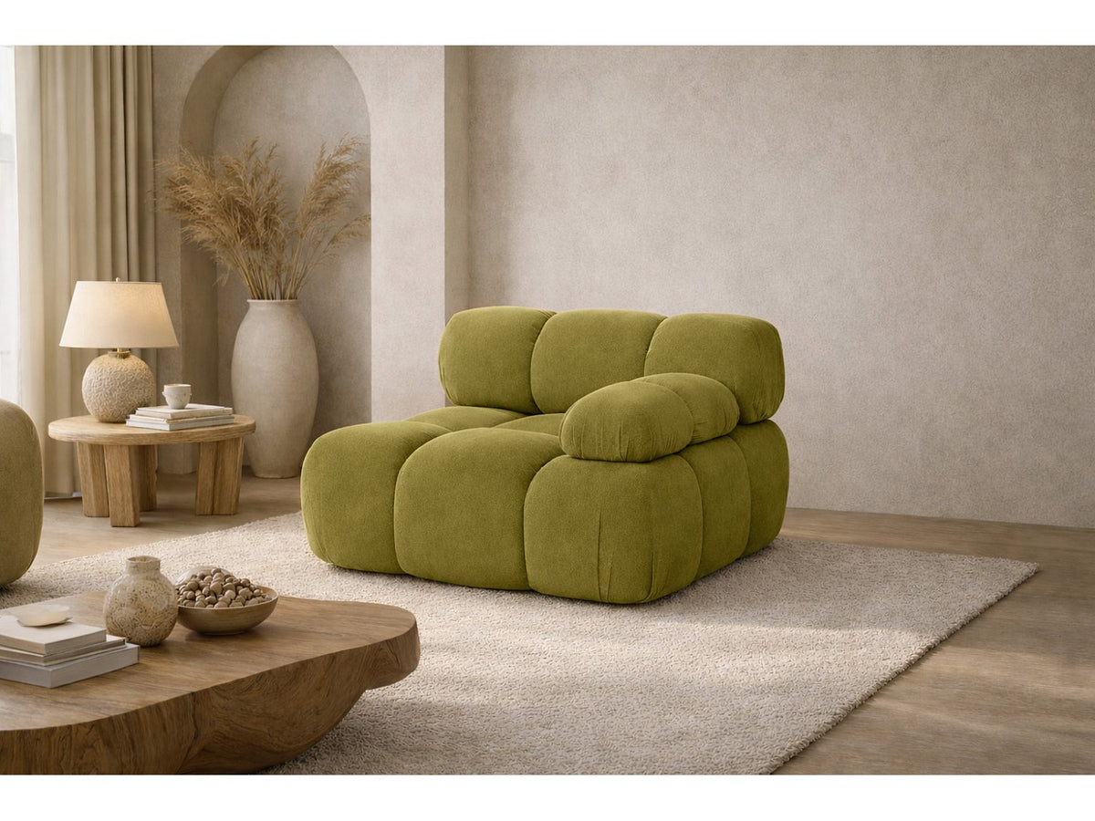 Canapé modulable vert tissu