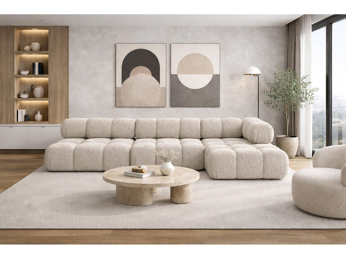 Canapé modulable beige tissu
