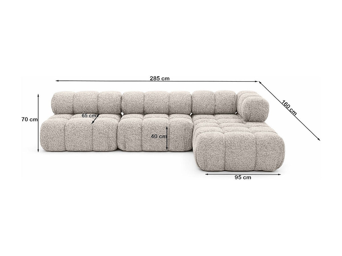 Canapé modulable beige tissu