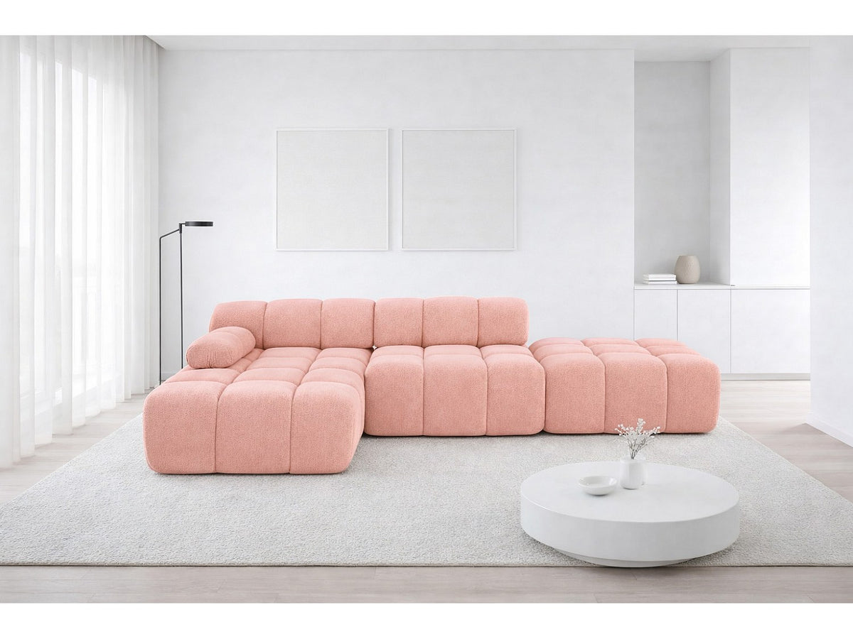 Pouf pour canapé modulable rose tissu